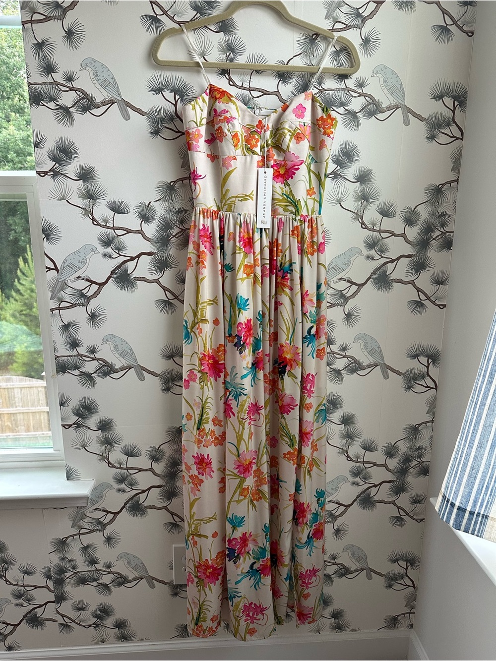 Amanda Uprichard NWT Floral Strapless Maxi Dress Garden Party Size M